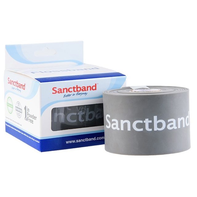 Sanctband Floss Band - rehabilitačná páska - sivá ( veľmi silný odpor ) - 7,5 cm x 2 m