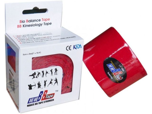 BB Tape - kineziologický tejp 5 cm x 5 m - rôzne farby - Červená