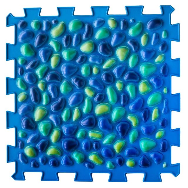 Masážna ortopedická podložka Puzzle "Mix" 9 prvkov - modrá