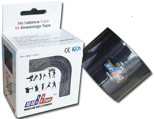 BB TAPE ICE z hodvábu - kineziologický tejp 5cm x 5m - rôzne farby - Čierna