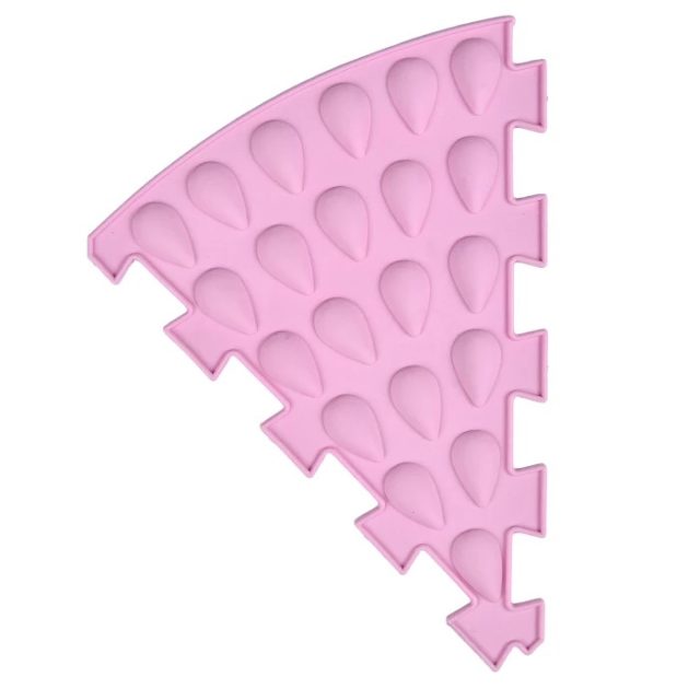 Puzzle Trojuholník Kvapky - Pastelovo ružová