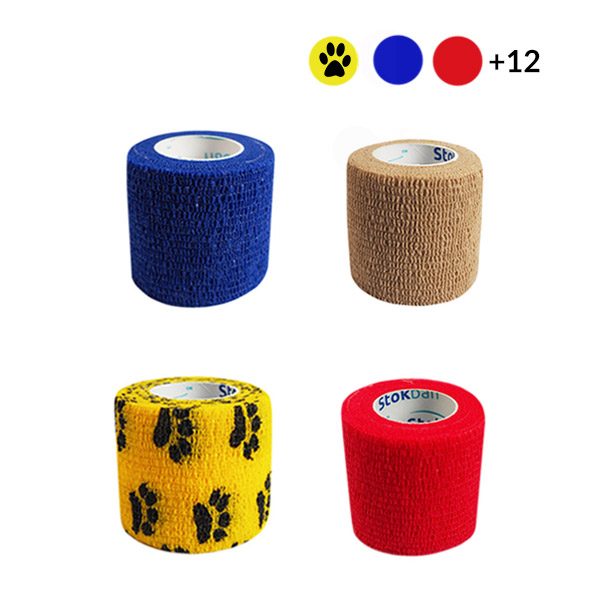 Stokban elastický samolepiaci obväz 5 cm x 4,5 m – rôzne farby - Zelená kamufláž