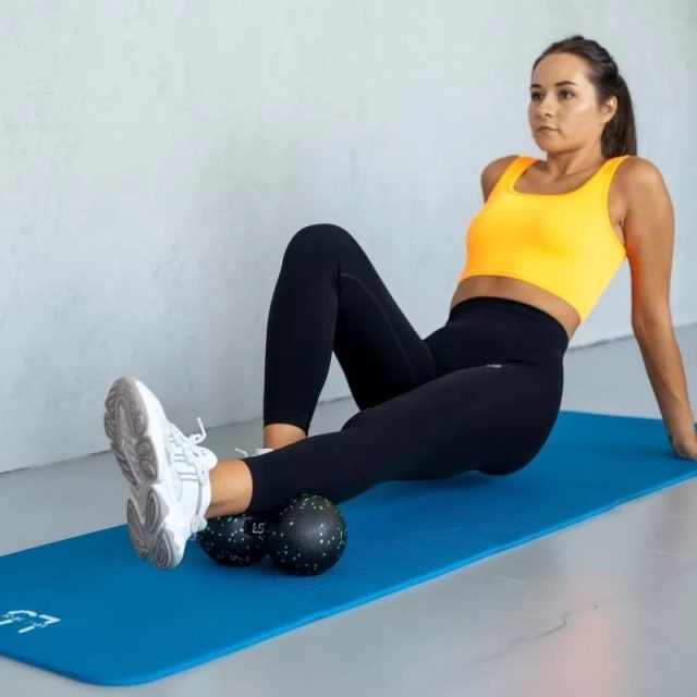Duoball dvojitá loptička Line Sport Ø 12 cm - Čierno - zelená