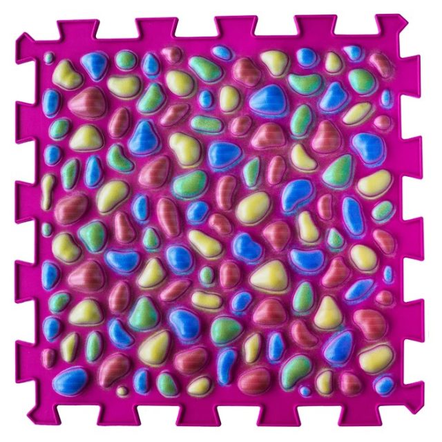 Masážna ortopedická podložka Puzzle "Mix" 9 prvkov Ružová