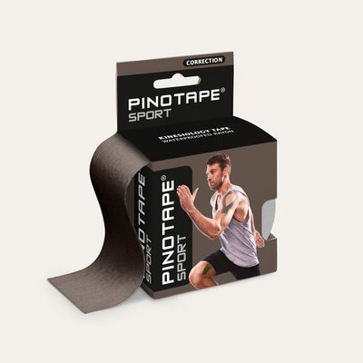 Pino Tape Correction– Kineziologický tejp 5 cm x 5 m - Tmavo šedá